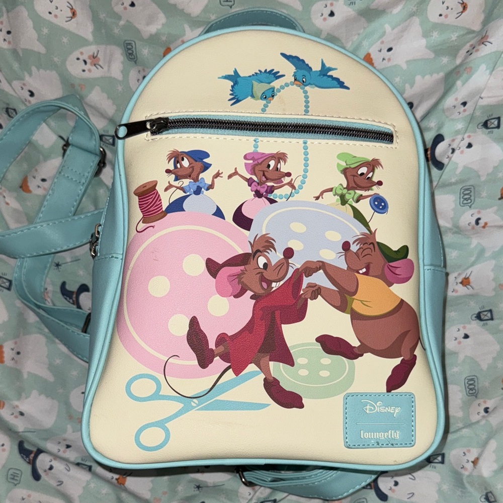 Loungefly Cream and Blue Disney Backpack